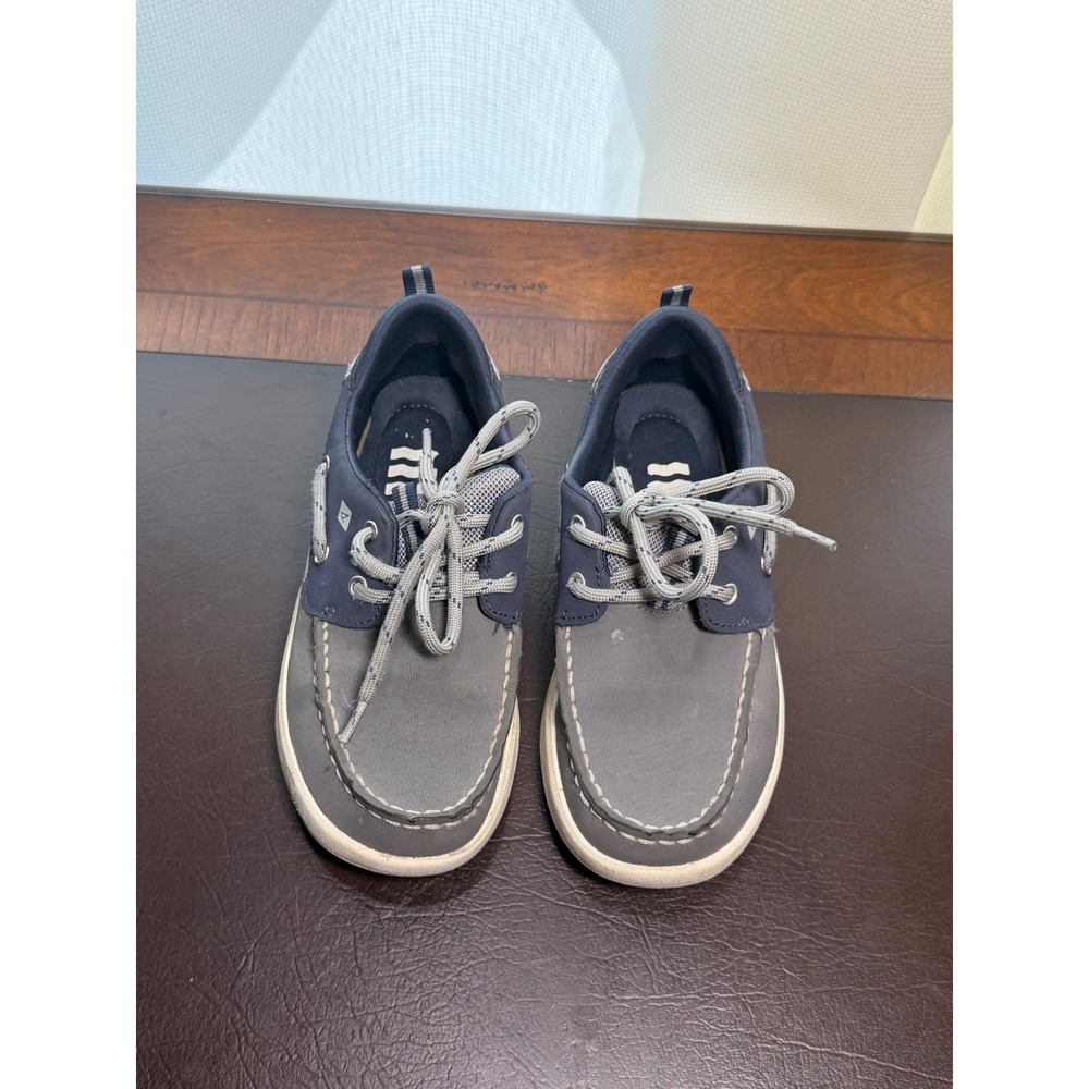 Sperry Top-Sider Kids Grey Navy Boat Shoes Loafers STK265251 Size 13M